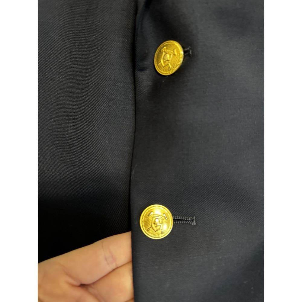 Ralph Lauren Jacket Blazer Mens 42S Wool Navy Gold 2 Button Sport Coat Classic - Picture 2 of 16